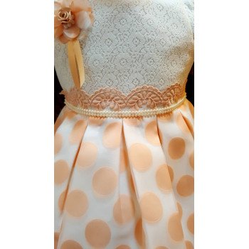 Lovely Special Occasion White and Peach style 0596