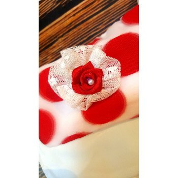 Lovely Special Occasion White and Red Dress style 0596